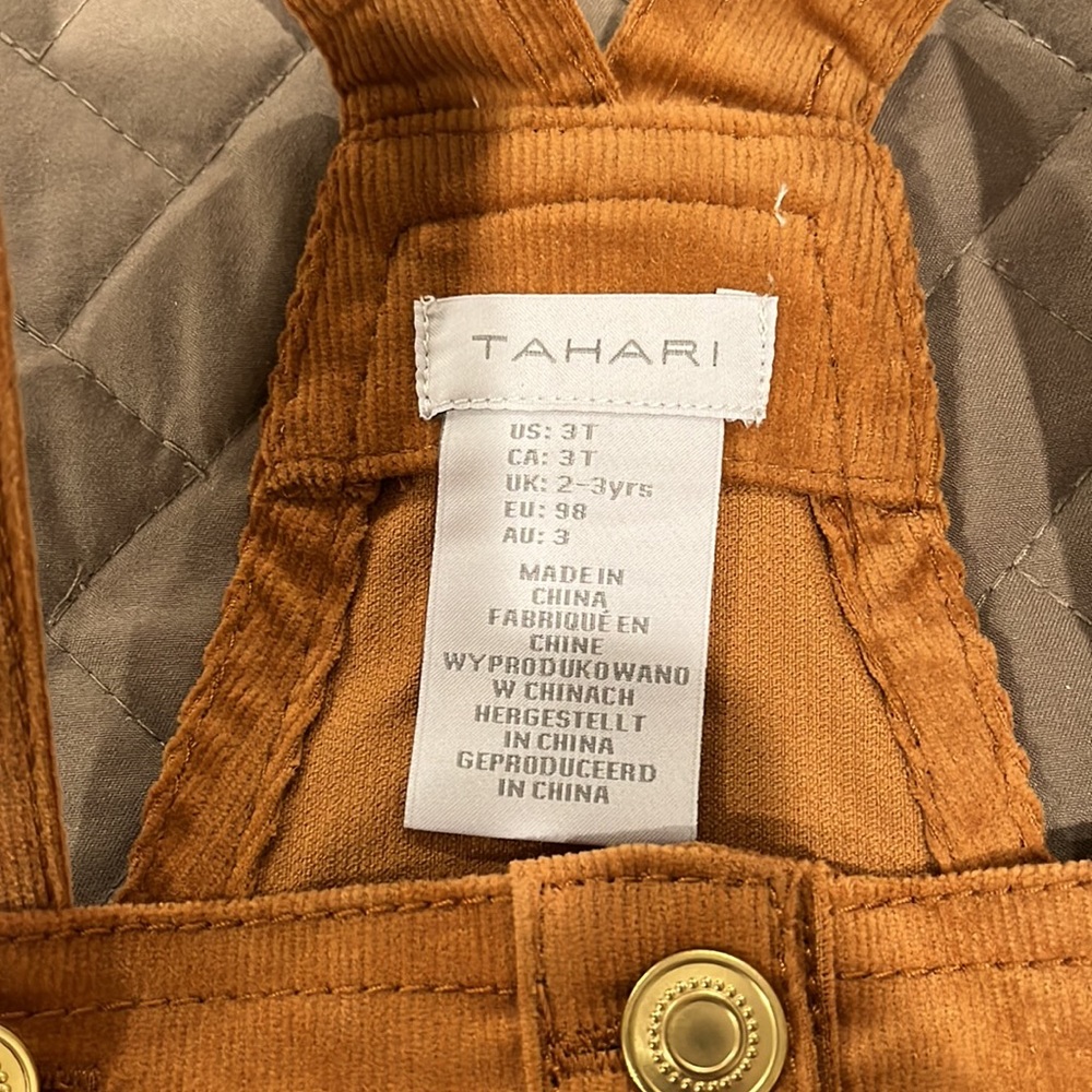 TAHARI Toddler Girls 2pc Corduroy Jumper Set With Headband / NWT / Size 3T - Picture 8 of 10